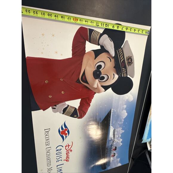 Vintage Disney Cruise Line Travel Poster Captain Mickey Mouse on Ship 36" x 24" - Picture 8 of 8